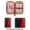 12-Piece Nail Clipper Set, Professional Manicure & Pedicure Kit with Ergonomic Non-Slip Handles, Stainless Steel Fingernail & Toenail Clippers, Portable Personal Care Set for Men (Black and red) view 4