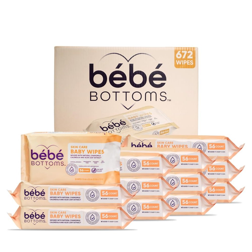 bb bottoms Hypoallergenic Facial Cloth and Baby Wipes, 672 Count