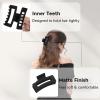 12 Pcs Medium Black Hair Claw Clips for Women, 3.5 Inch Matte Square Jaw Clips, Strong Hold & Non-Slip Hair Accessories for Thick and Thin Hair view 3