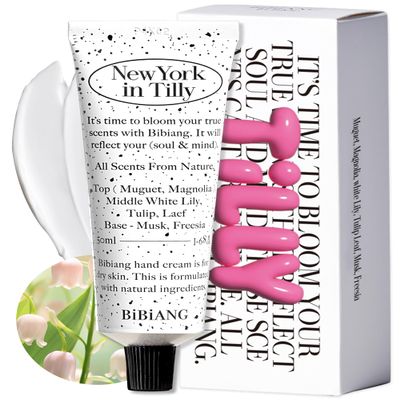 BiBiANG New York in Tilly Hand Cream - Korean Hand Care for Moisturizing & Nourishment - Hydrating Hand Care Formula with Floral Lily Scent, Shea Butter & Niacinamide - 1.69oz