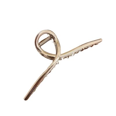 2PCS Extra Large Glossy Metal Hair Claw Clip - Fashionable Alloy Ponytail Grab Clip for Women(Silvery)