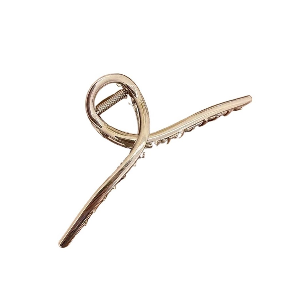 2PCS Extra Large Glossy Metal Hair Claw Clip - Fashionable Alloy Ponytail Grab Clip for Women(Silvery)