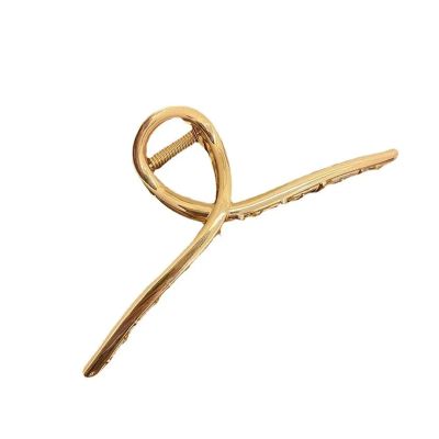 2PCS Extra Large Glossy Metal Hair Claw Clip - Fashionable Alloy Ponytail Grab Clip for Women(Golden)