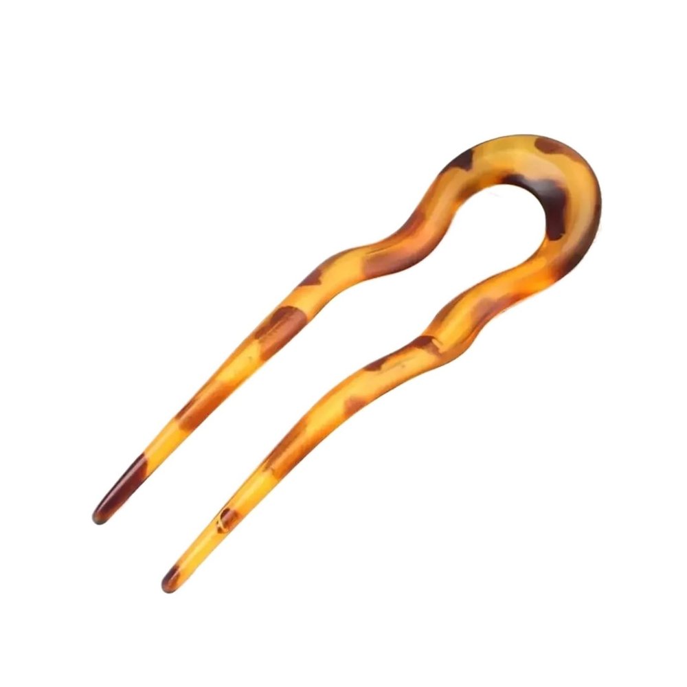 3PCS U-Shaped Hair Forks - Acetate Tortoiseshell Hair Sticks for Women & Girls - Fashionable Geometric Design Hairpins(I)