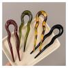3PCS U-Shaped Hair Forks - Acetate Tortoiseshell Hair Sticks for Women & Girls - Fashionable Geometric Design Hairpins(I) view 2