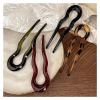 3PCS U-Shaped Hair Forks - Acetate Tortoiseshell Hair Sticks for Women & Girls - Fashionable Geometric Design Hairpins(I) view 3
