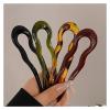 3PCS U-Shaped Hair Forks - Acetate Tortoiseshell Hair Sticks for Women & Girls - Fashionable Geometric Design Hairpins(I) view 4