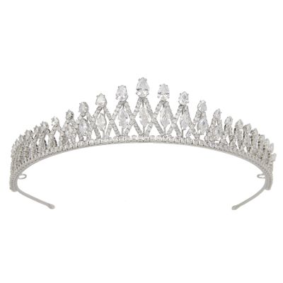 14K Gold Princess Bridal Tiara, Elegant Wedding Tiara with Moissanite, Ideal Gift for Bridal Parties and Wedding Celebrations (Style 2(17 * 5cm*63g)