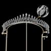14K Gold Princess Bridal Tiara, Elegant Wedding Tiara with Moissanite, Ideal Gift for Bridal Parties and Wedding Celebrations (Style 2(17 * 5cm*63g) view 4