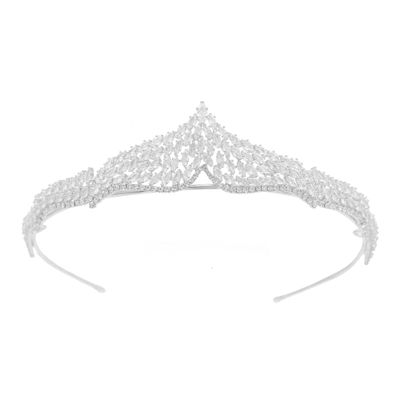 14K Gold Princess Bridal Tiara, Elegant Wedding Tiara with Moissanite, Ideal Gift for Bridal Parties and Wedding Celebrations (Style 3)