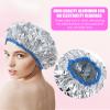 4Pcs Heat Cap for Deep Conditioning, Reusable Hair Mask Cap for Deep Conditioning Oil Treatment, Reusable & Elastic Aluminum Foil Hat Ideal for Coloring Perm, Steam Shower Spa Use view 3