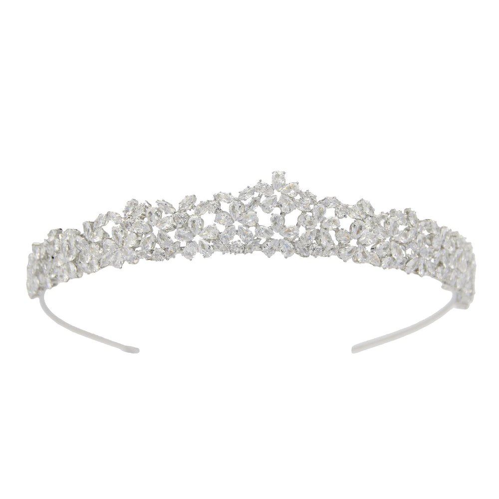 14K Gold Princess Bridal Tiara, Elegant Wedding Tiara with Moissanite, Ideal Gift for Bridal Parties and Wedding Celebrations (Style 1(15 * 2.5cm*46g))