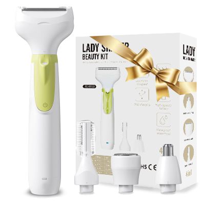 Electric Razors for Women, 4-in-1 Painless Shaver for Face, Bikini, Body & Underarms, Waterproof Cordless Foil Shaver for Wet/Dry Use with LED Light, USB Charging, Travel Bag
