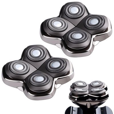 2Pack Pro 4 Shaver Replacement Heads Compatible with Skull Pitbulls Gold PRO, Silver PRO, Platinum PRO Head Shavers, Electric Shaver Half Head for Men/Women (2 PACK FOUTE)