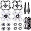 2Pack Pro 4 Shaver Replacement Heads Compatible with Skull Pitbulls Gold PRO, Silver PRO, Platinum PRO Head Shavers, Electric Shaver Half Head for Men/Women (2 PACK FOUTE) view 2