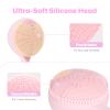 PRITECH Facial Cleansing Brush, Rechargeable Silicone Face Scrubber with Constant-Temperature Heating, Vibrating Exfoliator Scrubber for Deep Pore Cleaning, Waterproof Face Brush for Women & Men -Pink view 3