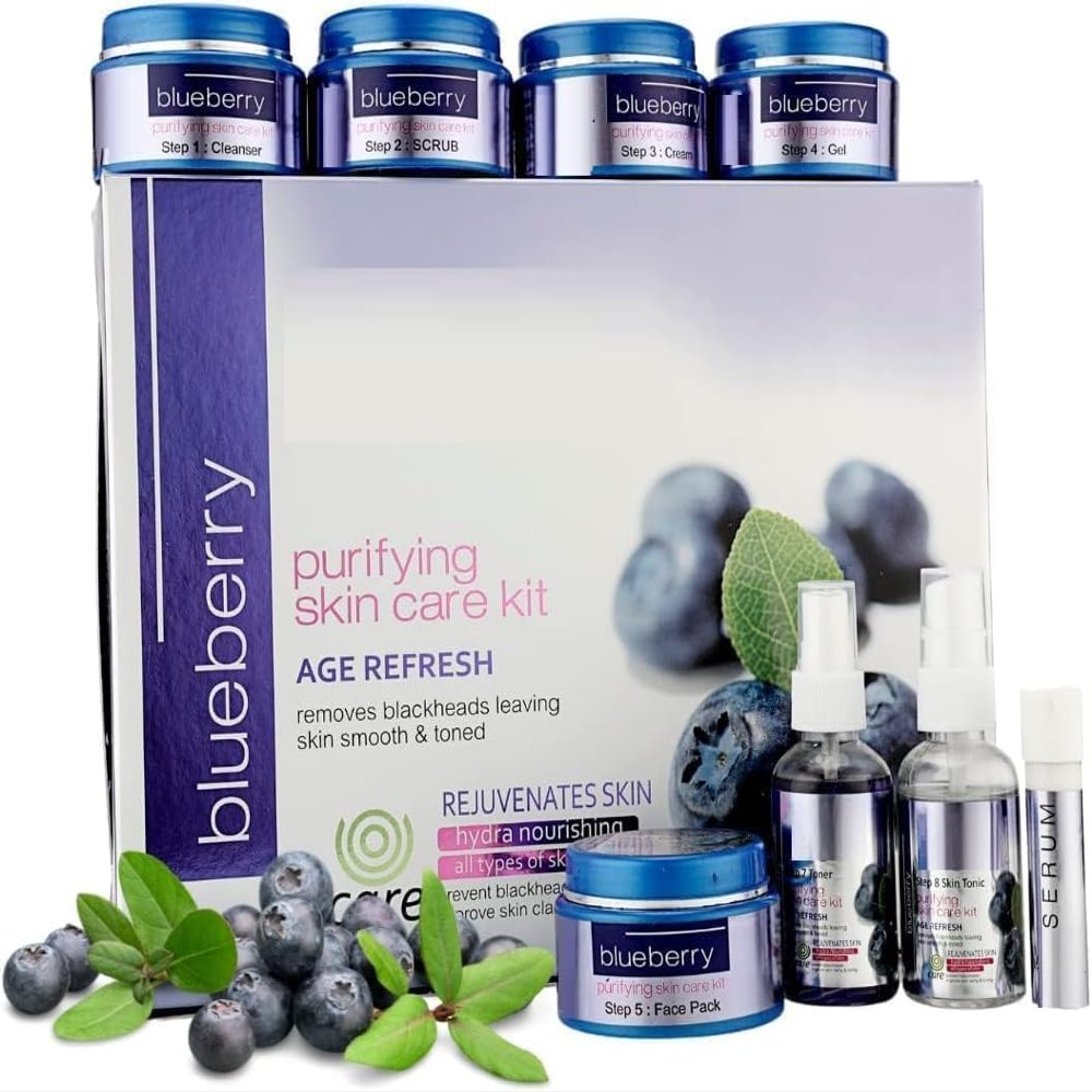 Blueberry Facial Kit with Blueberry Extract for a Younger Looking Skin, 410gm (Pack of 8)