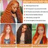 13x4 Ginger Lace Front Wigs Human Hair Deep Wave HD Lace Front Wig Human Hair for Women 180% Density 350# Orange Curly Wigs Human Hair Pre Plucked (22inch) view 3