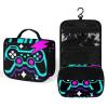 Men & Women Large Toiletry Bags for Traveling Hanging Waterproof Bathroom Shower Bag (Play Video Games Win Video Game Blue) view 1