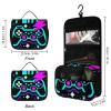 Men & Women Large Toiletry Bags for Traveling Hanging Waterproof Bathroom Shower Bag (Play Video Games Win Video Game Blue) view 2