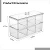 Acrylic Cosmetic Organizer with Lid, Stackable 3-Drawer Storage Solution for Beauty Sponges, Cotton Swabs, and Pads, Clear Modular Unit view 2