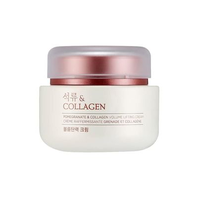 AM Pomegranate & Collagen Face Cream With 10% Marine Collagen & Pomegranate Extracts | Day & Night Cream to smooth| Suitable For All Skin Types, 100Ml