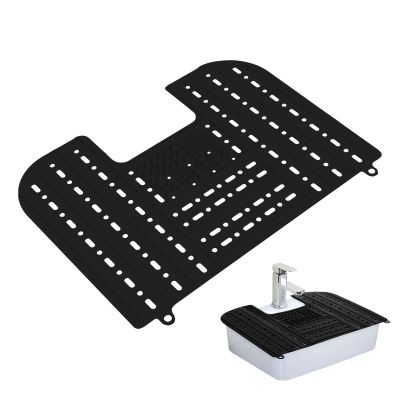 Makeup Sink Organizer  Foldable Silicone Vanity Mat, Compact Bathroom Topper Tray | Travel-Ready RV, Hanging Loop Beauty Tool Mat, Space-Saving Portable Organizer For Brushes