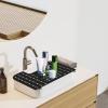 Makeup Sink Organizer  Foldable Silicone Vanity Mat, Compact Bathroom Topper Tray | Travel-Ready RV, Hanging Loop Beauty Tool Mat, Space-Saving Portable Organizer For Brushes view 2