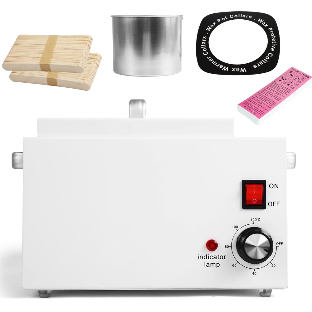 5.5Lbs Professional Wax Warmer for Hair Removal with 20-120 Temperature Control, with 100 Wax Sticks & 50 Strips, for Salon & Home Use
