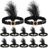 12 Pcs Black Feather 1920S Flapper Headbands For Women, Vintage-Inspired Hair Accessories view 1