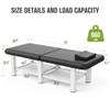 30.5'' Wide  75'' Long Folding Stationary Massage Table with Backrest and Storage Space for Treatment Table Physical Therapy Table Spa Facial Bed, 6 Square legs, Metal Frame PU Leather - Black view 3