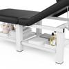 30.5'' Wide  75'' Long Folding Stationary Massage Table with Backrest and Storage Space for Treatment Table Physical Therapy Table Spa Facial Bed, 6 Square legs, Metal Frame PU Leather - Black view 4