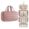 BAGSMART Travel Toiletry Bag for Women, Hanging Travel Bag for Toiletries, Puffy Makeup Cosmetic Bag Organizer, Carry-on Travel Accessories Essentials, Dark Pink view 1