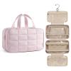 BAGSMART Travel Toiletry Bag for Women, Hanging Travel Bag for Toiletries, Puffy Makeup Cosmetic Bag Organizer, Carry-on Travel Accessories Essentials, Pink view 1