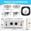 1.2L Double Pot Wax Warmer, Electric Depilatory Heater Machine with Adjustable Temperature for Hair Removal & Facial Spa, Includes 40 Wax Sticks & 20 Collars view 4