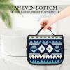 Hanging Travel Toiletry Bag Large Capacity Cosmetic Organizer for Women Men for Daily Use (Colorful Surf Blue Tribal Navajo Aztec Geometric Ethnic Pattern) view 3