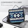 Hanging Travel Toiletry Bag Large Capacity Cosmetic Organizer for Women Men for Daily Use (Colorful Surf Blue Tribal Navajo Aztec Geometric Ethnic Pattern) view 4