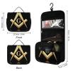 WOEZKEX Gold Freemason Freemasonry Masonic Travel Toiletry Bag for women Portable Hanging Organizer for Travel-Sized Shampoo, Conditioner, Brushes Set, Makeup Accessories view 2
