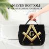 WOEZKEX Gold Freemason Freemasonry Masonic Travel Toiletry Bag for women Portable Hanging Organizer for Travel-Sized Shampoo, Conditioner, Brushes Set, Makeup Accessories view 3