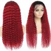 13x4 Burgundy Lace Front Wigs Human Hair 1B99J Ombre Lace Front Wig Human Hair Pre Plucked Dark Root Colored Wig 180% Density (32inch) view 4