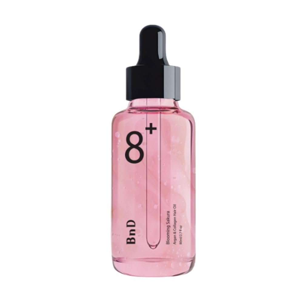 BnD Blooming SAKURA Argan & Collagen Hair Oil 80ml  Lightweight Leave-in Treatment for Dry & Frizzy Hair, Smooth Finish, Non-Greasy, UV Protection, Floral Scent, Nourishing Oil  Korean Beauty