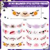 24pcs Halloween Freckles Makeup Patches Face Glitter Speckles, Costumes for Women, Halloween Temporary Face Tattoo Glitter Freckles, Halloween Accessories for Woman  Kids view 2
