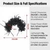 VASANA Halloween Black Flower Headband with Feather Mexican Floral Headpiece Gothic Dark Crown Hair Accessories for Cosplay Party Costume Dress up Photo Props view 2
