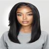 Yiroo Light Yaki Straight Wig Human Hair with Side Swept Bangs,7x5 Lace Front Bye Bye Knots Glueless Wig Human Hair Pre Plucked Pre Cut,Elastic Drawstring Wear and Go Wig for Women 150% Density 22Inch view 1