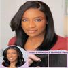 Yiroo Light Yaki Straight Wig Human Hair with Side Swept Bangs,7x5 Lace Front Bye Bye Knots Glueless Wig Human Hair Pre Plucked Pre Cut,Elastic Drawstring Wear and Go Wig for Women 150% Density 22Inch view 2