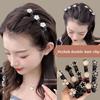 4PCS Pearl Double Layer Braid Hair Clips,Twist Plait Headband Alligator Hairpin,Magic Bangs Braided Hair Clips Hair Twister Tools Nonslip Hair Braid Accessories for Women, Girls (Style 2) view 3