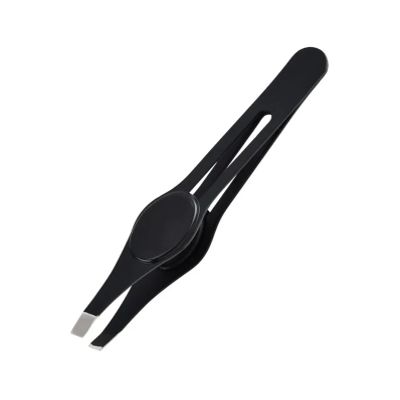 Stainless Steel Slanted Eyebrow Tweezers Beauty Makeup Tool(Black)