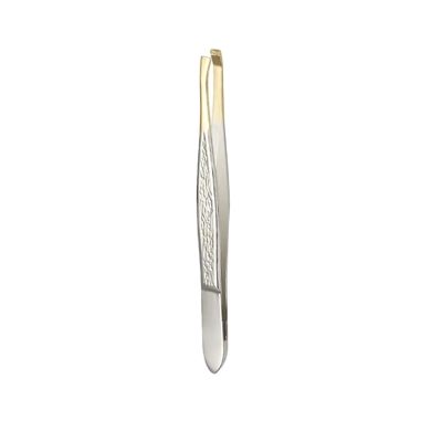 Eyebrow Tweezers Stainless Steel Semi Gold Plated Makeup Tool(Gold C)
