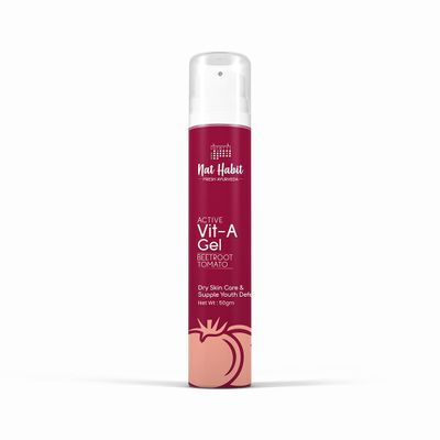 Active Face Gel, Beetroot Tomato Vit-A For Dry Skin Care & Supple Youth Defence With Cooling, Soothing, SunBurn Healing & UV Protection, 50gm