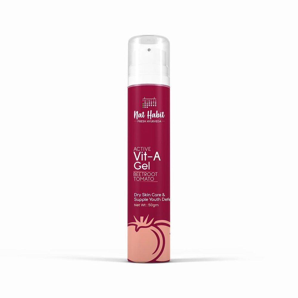 Active Face Gel, Beetroot Tomato Vit-A For Dry Skin Care & Supple Youth Defence With Cooling, Soothing, SunBurn Healing & UV Protection, 50gm